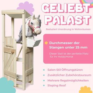 Écurie pour chevaux en bois pour <span class=keywords><strong>2</strong></span> chevaux, conçue pour accueillir des poignées de bâton jusqu'à 25 mm de diamètre pour un rangement sécurisé - Product Image 2