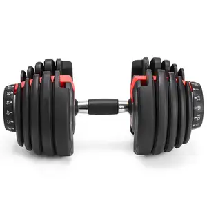 Supplier High Quality Automatically Adjustable Dumbbell Set China Body Building 40 Kg Adjustable Dumbbell Black Men Cast Iron