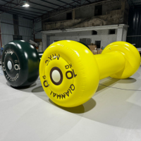 Équipement de sport gonflable géant de forme d'haltère de promotion personnalisée pour la publicité de club de fitness