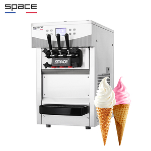 Machine à glace compacte de table SPACE, certifiée CE, 2+1 saveurs mixtes, pour la fabrication de crèmes glacées, en vente, modèle T230 - Product Image 1
