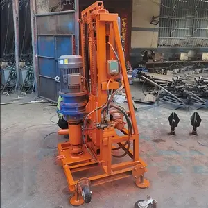 इलेक्ट्रिक स्टार्ट के साथ 100 मीटर डीप पोर्टेबल हाइड्रोलिक वॉटर वेल रोटरी ड्रिलिंग रिग/बोरहोल वॉटर वेल ड्रिलिंग मशीन