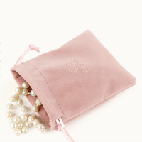 Personnalité Logo Personnalisé Petite Pochette Cadeau Pour Anneau De Stockage Velours Bijoux Cordon Pochette Sacs