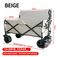 Chariot de camping multifonction pliable convertible en lit de repos, chariot de plage portable pour l'extérieur, vente en gros