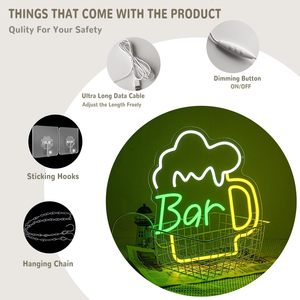 Beer Bar Letreros Neon LED dimmable USB powered ambient <b>light</b> store <b>window</b> decoration <b>light</b> street indicator <b>light</b> Customized 5V - Product Image 1