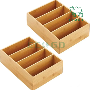 Caja organizadora de almacenamiento de alimentos de té de bambú, caja de soporte de madera para bolsas de té, aperitivos de café - Product Image 3