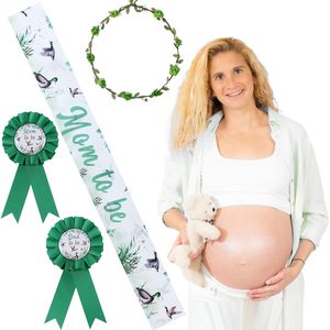 Décorations <span class=keywords><strong>de</strong></span> fête prénatale sur le thème du canard colvert pour garçon, sash <span class=keywords><strong>de</strong></span> maternité pour future maman, badge en fer blanc pour future maman et future papa, <span class=keywords><strong>couronne</strong></span> <span class=keywords><strong>de</strong></span> <span class=keywords><strong>fleurs</strong></span> - Product Image 6