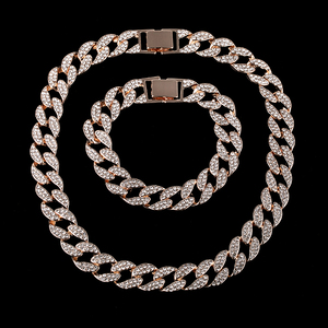 Bijoux Hip Hop Miami à maillons cubain de 36 pouces pour hommes et femmes avec strass <span class=keywords><strong>en</strong></span> cristal, prix de gros bon marché - Product Image 2