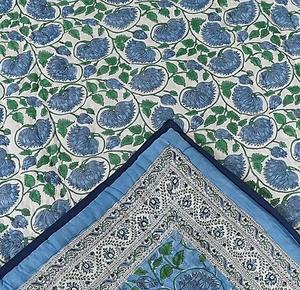 Bloque bohemio tradicional Impreso Edredón Bloque de mano Impreso Cubierta de cama Edredón hecho a mano de Rajasthan - Product Image 6