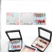 Carte de couleur personnalisée noir blanc clair presse sur les ongles étui rose vide faux ongles affichage porter des ongles boîte d'emballage conteneur