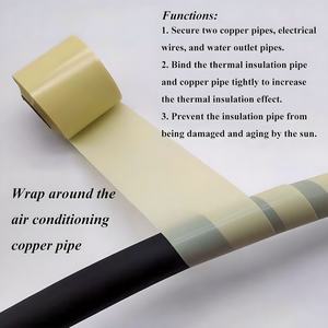 Tutkal olmadan PVC klima boru hattı elektrik boru sarılmış özel su geçirmez vinil hiçbir yapıştırıcı klima AC bant - Product Image 4