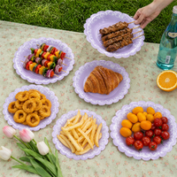 Assiettes en papier rondes jetables personnalisées en gros, multicolores en stock, résistantes à la graisse, pour fêtes, pique-niques, mariages, traiteurs
