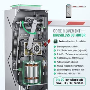 Barrière de circulation à flèche droite JSD T01 avec télécommande pour contrôle d'accès des véhicules en zone résidentielle - Product Image 3