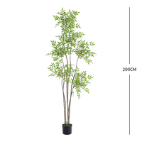 Plante artificielle en plastique Nandina Domestica en pot, décoration intérieure pour la maison, le bureau, le jardin, faux arbres, plantes artificielles