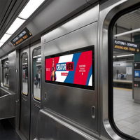 Écran LCD de signalisation numérique pour bus, 29 pouces, format allongé, montage au plafond, écran publicitaire sans fil Android, lecteur 4G