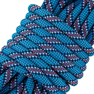 Custom Logo 8mm 10.5mm 12mm 16mm 18mm 20mm Nylon Polyester Hiking Camping Mountaineering Outdoor Rock Safety Rope Climbing Rope
