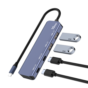 USB <span class=keywords><strong>3.2</strong></span> Gen <span class=keywords><strong>2</strong></span> Hub, kualitas tinggi dengan <span class=keywords><strong>2</strong></span> port USB-A & <span class=keywords><strong>2</strong></span> port USB-C USB C Hub Transfer Data 10Gbps untuk Laptop, PC Desktop, Mac - Product Image 4