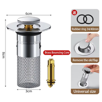 Bonde de lavabo escamotable avec filtre anti-cheveux et anti-odeurs, anti-insectes, pour installation et nettoyage faciles