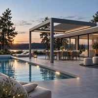 Système de toit de pergola à lames rétractables en aluminium, conception personnalisée, imperméable, couverture de patio extérieure pour jardin et cour arrière