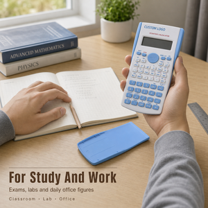 Calculatrice scientifique 240 fonctions, affichage à deux lignes <span class=keywords><strong>10</strong></span>+2 chiffres, calculatrice pour étudiants, étui coulissant, alimentée par piles bouton - Product Image 4