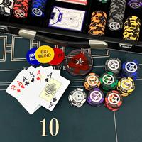 OEM ODM Ensemble de poker professionnel 300 jetons, étui ABS personnalisé, kit de luxe Texas Hold'em, tapis de poker, cadeau pour mari, patron, fabriqué en Chine