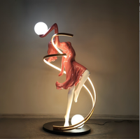 Sculpture LED Moderne en Résine pour Décoration de Bar et Club, Danseuse Ballerine sur Pied avec Garantie de 3 Ans
