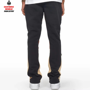 Men Double Waisted Sweatpants Custom Baggy Sweatpants Wide Leg <b>Drawstring</b> Pants Streetwear Gym black Men's Pants - Product Image 3