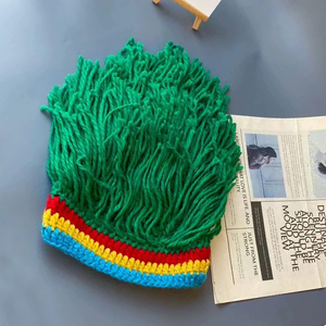 Gorro de Pelo Sintético con Trenzas - Gorro de Ganchillo Hecho a Mano para Hombres y Mujeres, Estilo Rasta Jamaica para Cosplay - Product Image 2