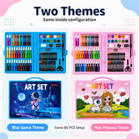 Ensemble de peinture pour enfants, ensemble de papeterie, ensemble d'art, ensembles de peinture, fournitures artistiques pour enfants, personnalisable, 86 pièces LT73367