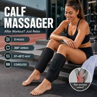 Masseur de jambes sans fil avec 5 modes personnalisés, pétrissage profond, rafraîchissement et stimulation des points d'acupuncture