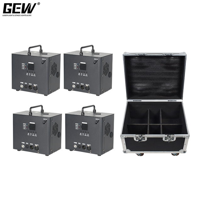 4pcs 350 Watt Single Hand DMX512 Remote Control Fountain Sparkler Battery Cold Spark Machine With Flight Case