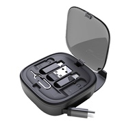 Kit de câble de charge rapide rétractable 6-en-1 60W avec support de téléphone, étui de rangement personnalisé avec logo, adaptateur de voyage portable OEM
