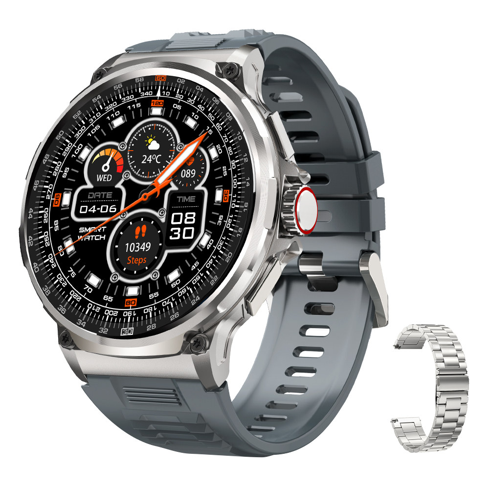 Cinturino argento-acciaio + silicone