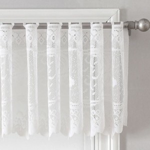 <span class=keywords><strong>Voilage</strong></span> en dentelle jacquard transparente en polyester, demi-rideau à œillets, <span class=keywords><strong>passe</strong></span>-<span class=keywords><strong>tringle</strong></span>, cantonnière courte pour fenêtre, pour armoire de cuisine - Product Image 1