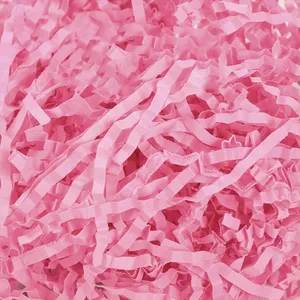 Recyclable pink brown black crinkle cut shred filler for gift wrapping & basket filling packing