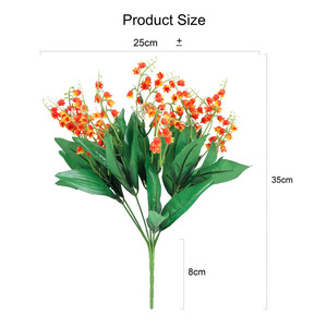 Fleurs artificielles Tainen Lily Of The Valley 35cm blanches en plastique, accessoires de mariage, décorations pour la maison - Product Image 5