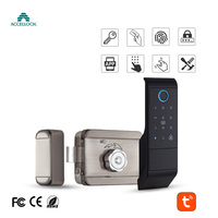 ACCELLOCK - Lector Biométrico de Huellas Dactilares de Aleación de Aluminio con Doble Lector, Tarjeta de Acceso, Contraseña y Desbloqueo Electrónico para Puerta con Tarjeta de Memoria Wi-Fi Cloud