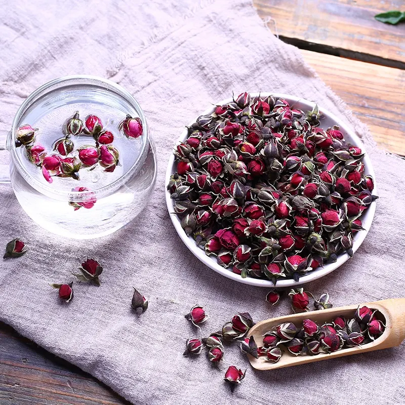 Base di tè naturale di proprietà autonoma fiori di rosa essiccati a Base di erbe tè boccioli di rosa tè disintossicante per uso alimentare per le donne