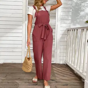 ODM/OEM Spring and Summer Casual Loose Women's Wide-Leg Jumpsuit Fashion Student Suspenders Long Pants