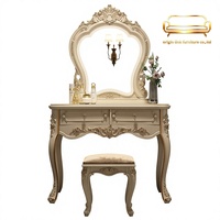 Table de maquillage multifonctionnelle en bois de style européen avec rangement de style INS pour petit appartement