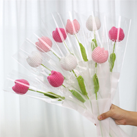 Hadiah Bunga Tulip Buatan Rajutan Tangan Kreatif untuk Dekorasi Rumah