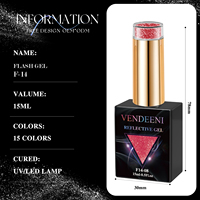Vendeeni – Collection de vernis gel réfléchissants disco 15 couleurs, FREETPO HEMA OEM, vernis à ongles gel pailleté diamant pour salon de manucure
