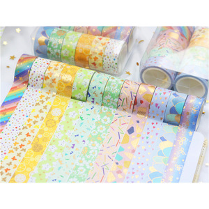 DIY Washi Tape 12 Rolls Candy Color Gold Foil Decorative Sticker <b>Scrapbooking</b> Craft Supplies - Product Image 3