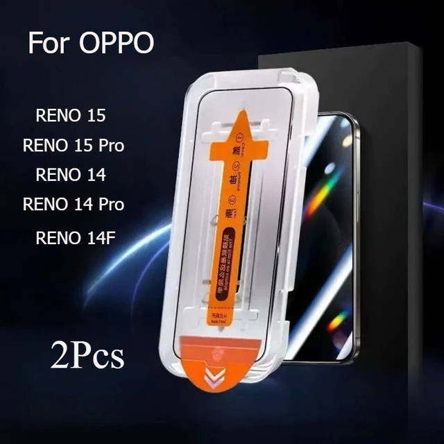 2Pcs High Transparent Clear HD Tempered Glass for OPPO RENO15 Pro RENO 14 15 Pro 14F Screen Protector with Installation Frame