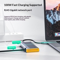 Docking Station Type-C 6-in-1 Kustom / Kotak Hard Disk / PD / RJ45 Gigabit Laptop USB 3.2 Expansion