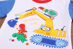Nouvelle collection été 2026 : Ensemble décontracté pour bébé garçon, motif <span class=keywords><strong>mini</strong></span>-excavatrice color block, t-shirt à manches courtes col rond et <span class=keywords><strong>short</strong></span> en coton tissé - Product Image 6