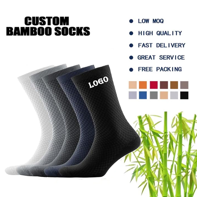 OEM ODM Bamboo Fiber Crew Socks Soft Breathable Daily Socks Custom Design Men Women Crew Socks