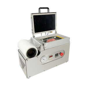Machine d'emballage sous vide à <span class=keywords><strong>double</strong></span> chambre pour aliments cuisinés, viande, bœuf, avec plateau de film étirable automatique - Product Image 1
