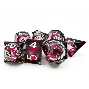 Fingerprint-proof Magenta Fluid Chamber RPG <b>Dice</b> Fast Lead Time For Shopify Tabletop Hobby Store Restock Orders - Product Image 3