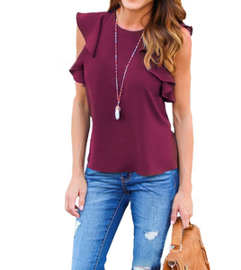 新しい半袖レディーストップス、夏用Tシャツ、シンプルでおしゃれなブラウス - Product Image 2