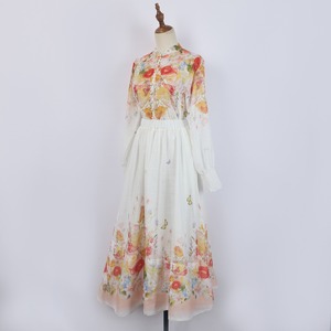 Solid Chiffon Mini <b>Dress</b> <b>Long</b> Sleeve Stand Collar A-Line Loose <b>Boho</b> Style Candy Color Ruffles Spring Casual Breathable Elastic - Product Image 1